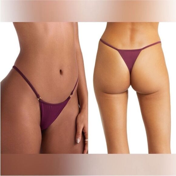 HOUSE OF CB NWT Thong Bikini Bottoms in Prune Size Large - Picture 2 of 10
